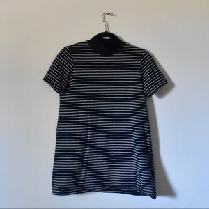 (Zara) Striped Mock Neck Dress/Shirt